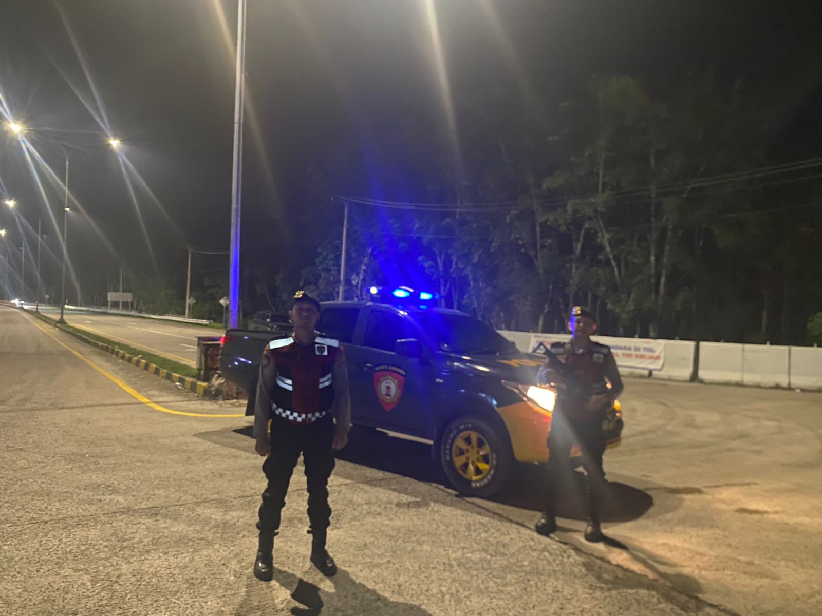 Sat Samapta Polres Mesuji Laksanakan Patroli di Sekitar Exit Tol Simpang Pematang